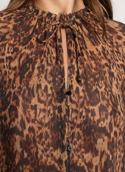 FLUID ANIMAL PRINT BLOUSE