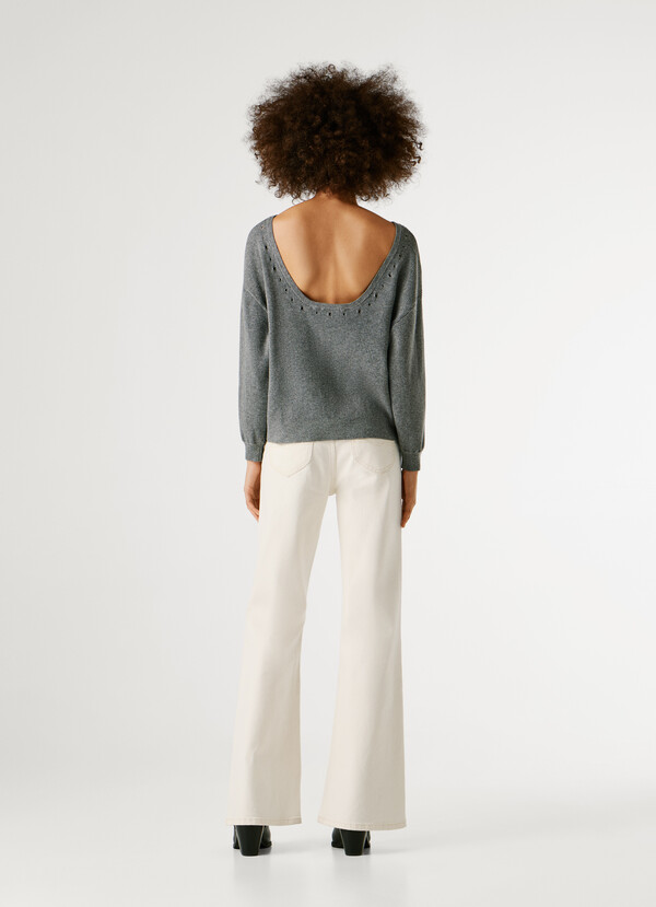 BOAT NECK RIBBED JUMPER