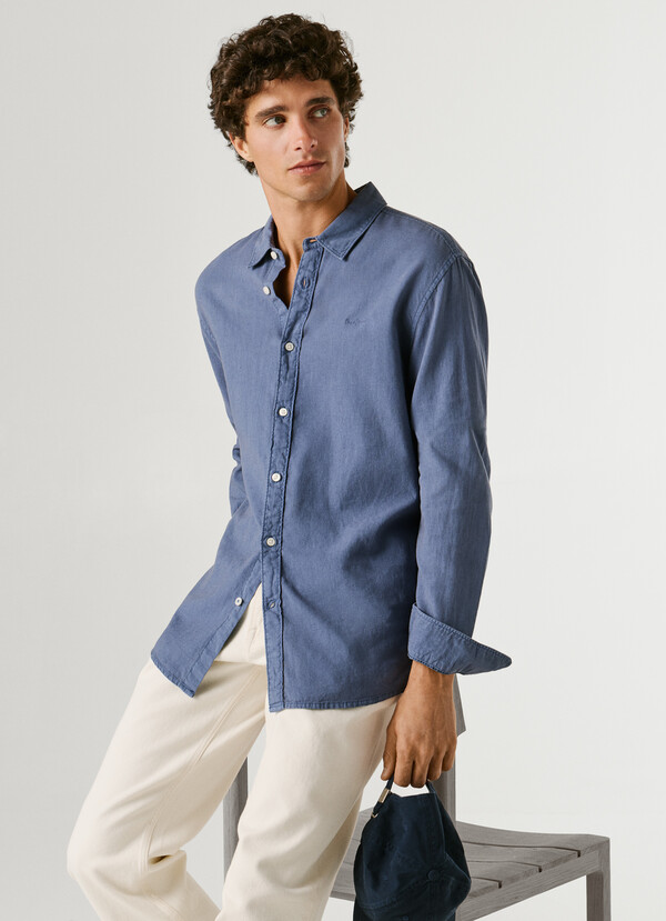 REGULAR FIT GARMENT DYED SHIRT