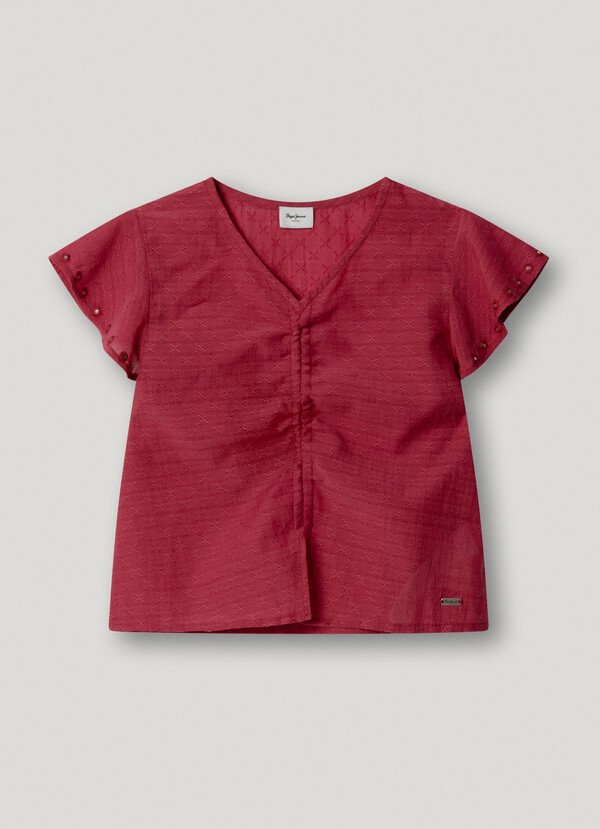 FLUID BLOUSE WITH OPENWORK DETAILS