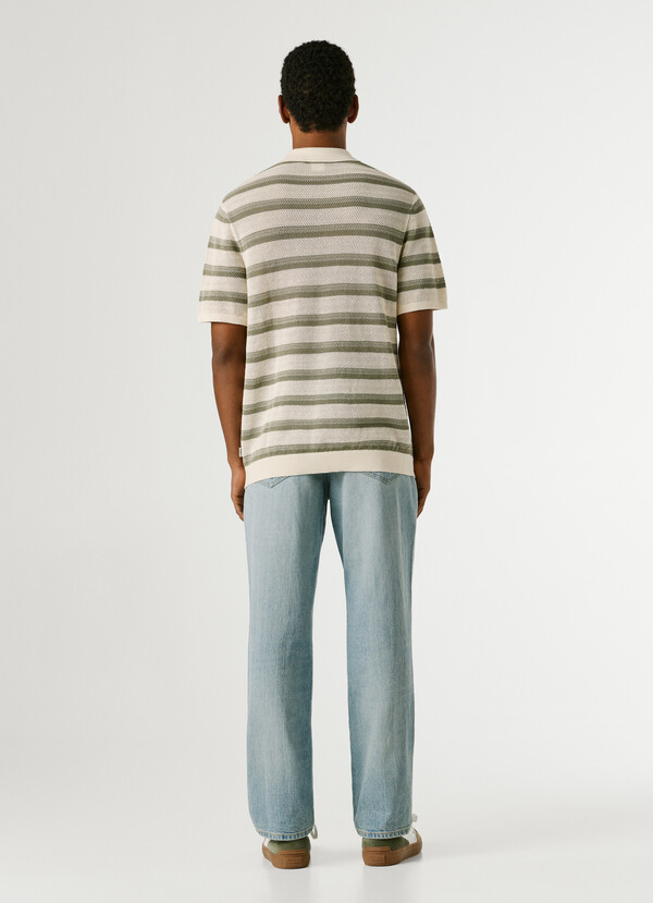 STRIPED KNIT POLO