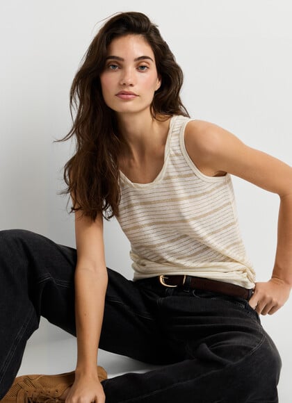 SLEEVELESS STRIPED TOP