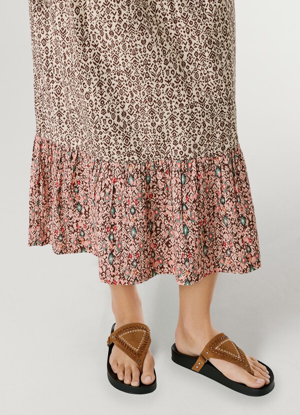 PRINTED MIDI SKIRT