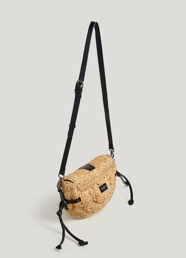 JUTE SHOULDER BAG WITH FLAP