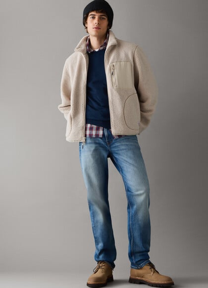 REGULAR FIT BORG JACKET