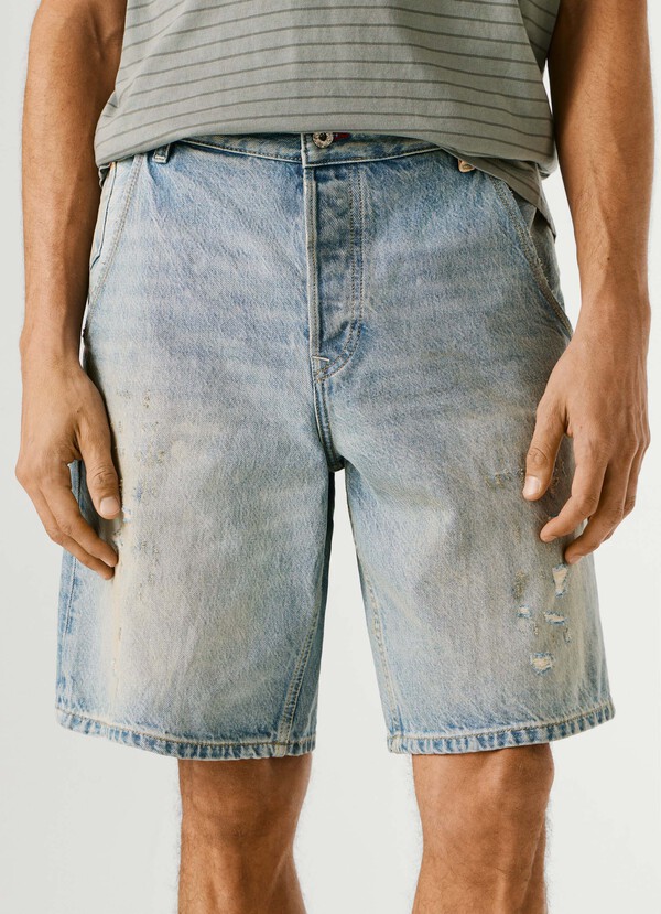 LOOSE FIT DENIM BERMUDA SHORTS