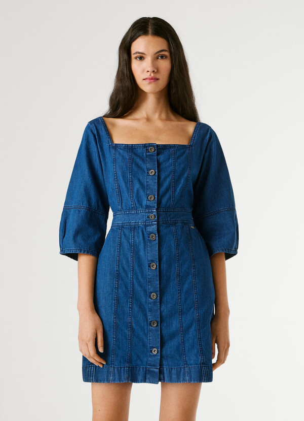REGULAR FIT DENIM MINI DRESS