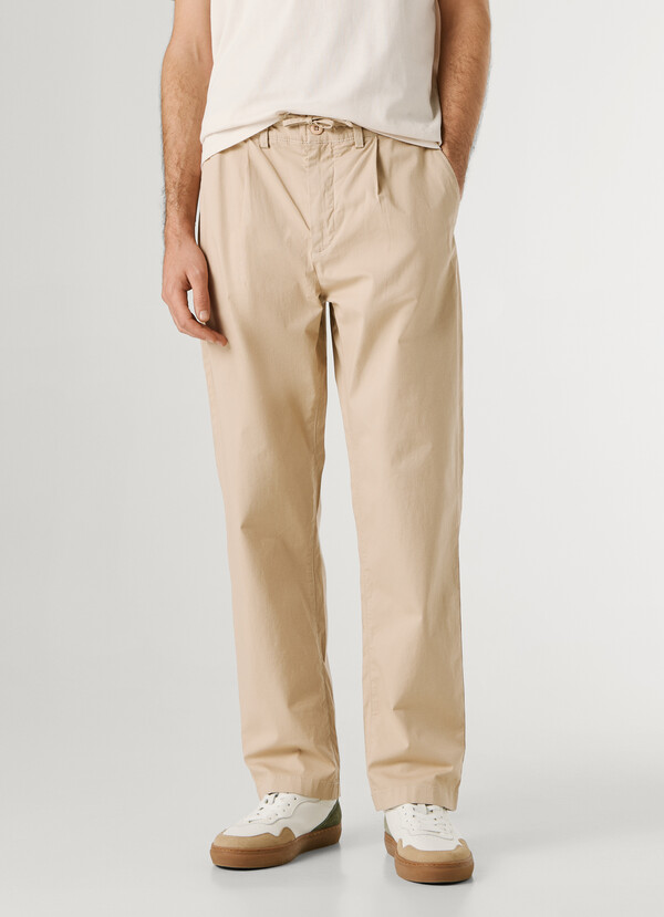 RELAXED FIT POPLIN CHINOS