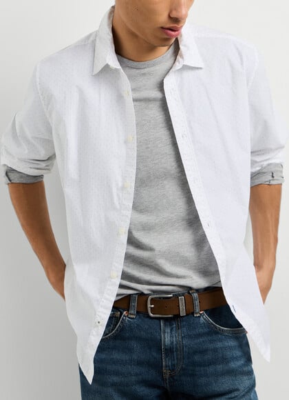 REGULAR FIT PRINTED POPLIN SHIRT