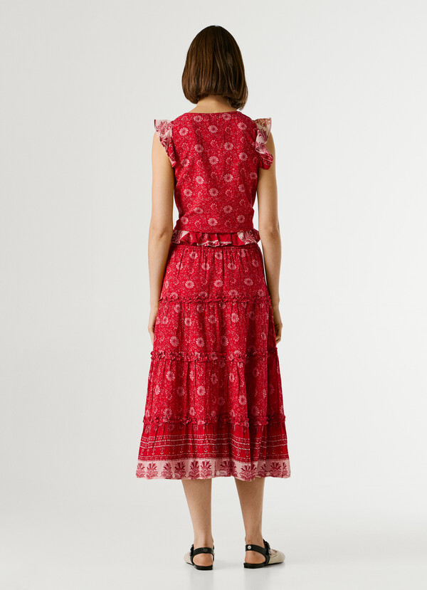 FLORAL PRINT MAXI SKIRT