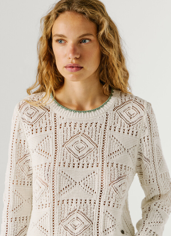 CREW NECK OPENWORK JUMPER