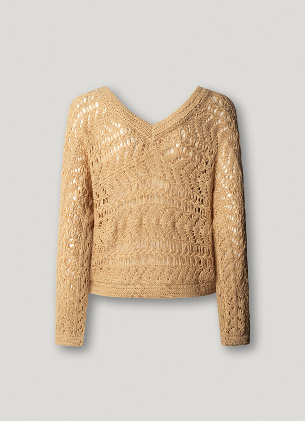 V-NECK OPENWORK JUMPER