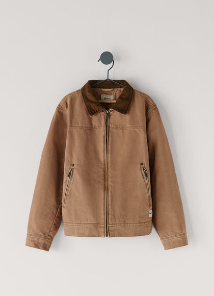 COTTON CANVAS JACKET WITH SHIRT COLLAR
