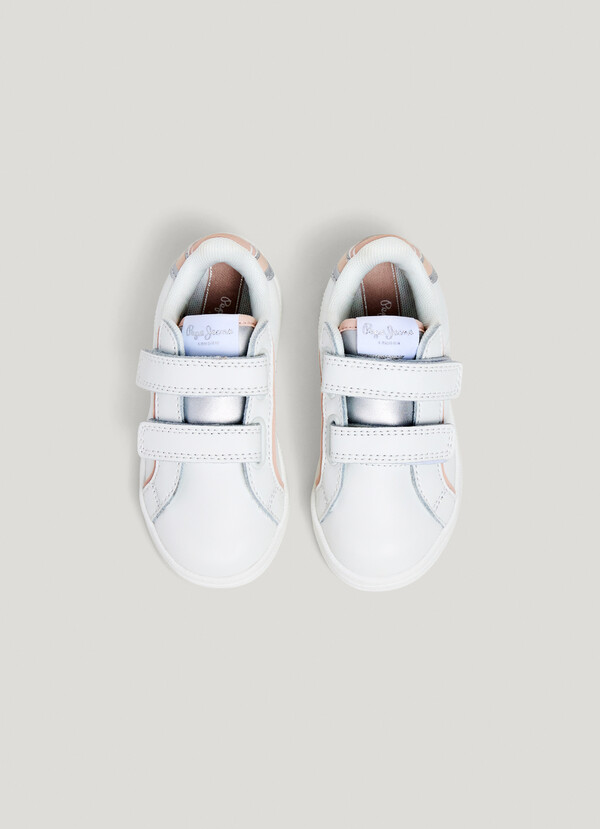 LEATHER TRAINERS WITH VELCRO CLOSURE