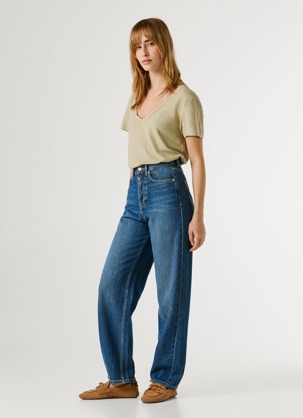 HIGH-RISE BARREL FIT JEANS - ADDISON
