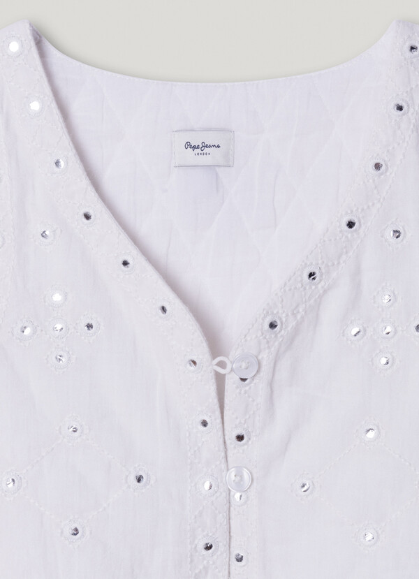 PADDED WAISTCOAT WITH OPENWORK DETAILS