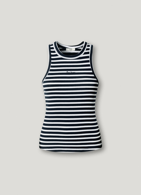 STRIPED RIBBED TOP
