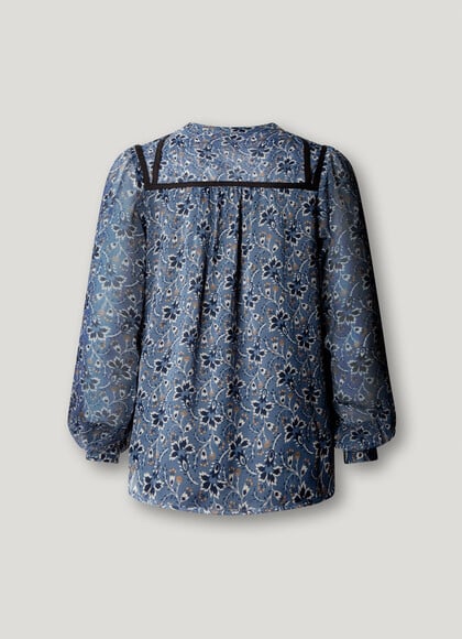 FLORAL PRINT CHIFFON BLOUSE