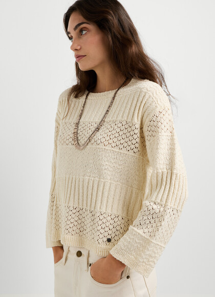 CREW NECK CROCHET JUMPER
