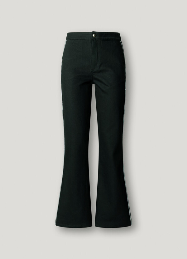 FLARE FIT TWILL TROUSERS