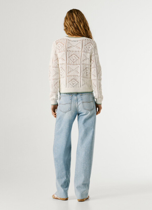 CREW NECK OPENWORK JUMPER