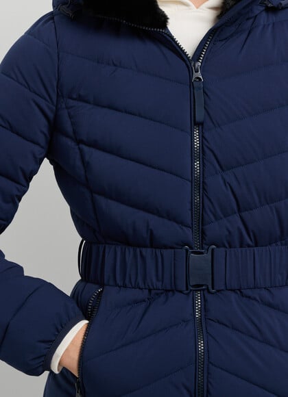 LONG PUFFER JACKET WITH BELT