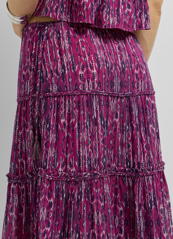 ABSTRACT PRINT MIDI SKIRT