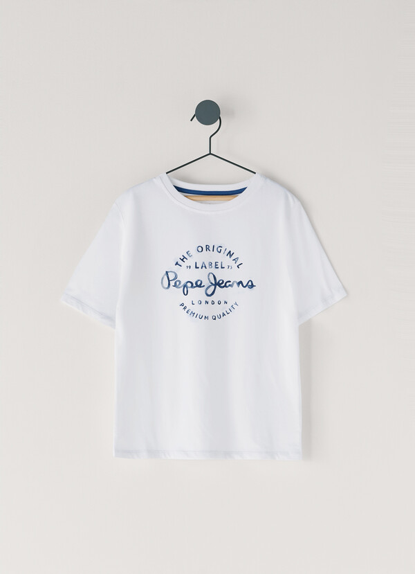 T-SHIRT Z NADRUKIEM LOGO REGULAR FIT