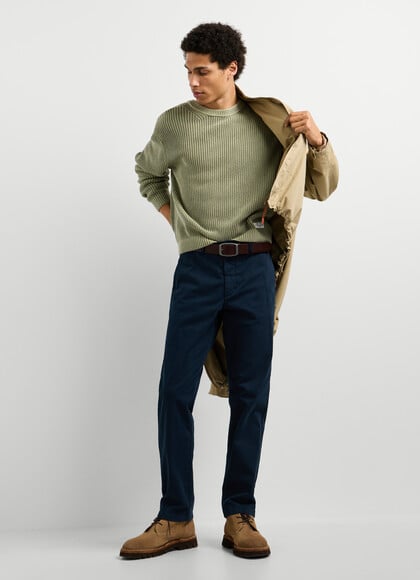 SLIM FIT TWILL CHINO TROUSERS