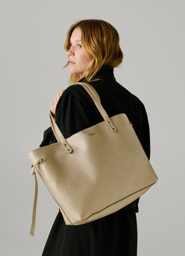 LEATHER EFFECT SHOPPER BAG