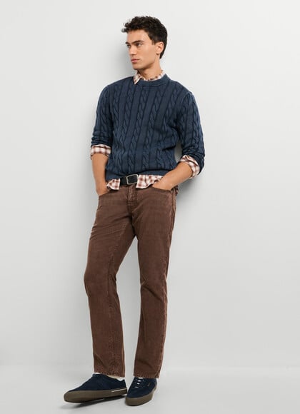 REGULAR FIT CORDUROY 5-POCKET TROUSERS