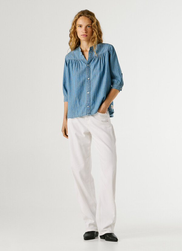 REGULAR FIT DENIM BLOUSE