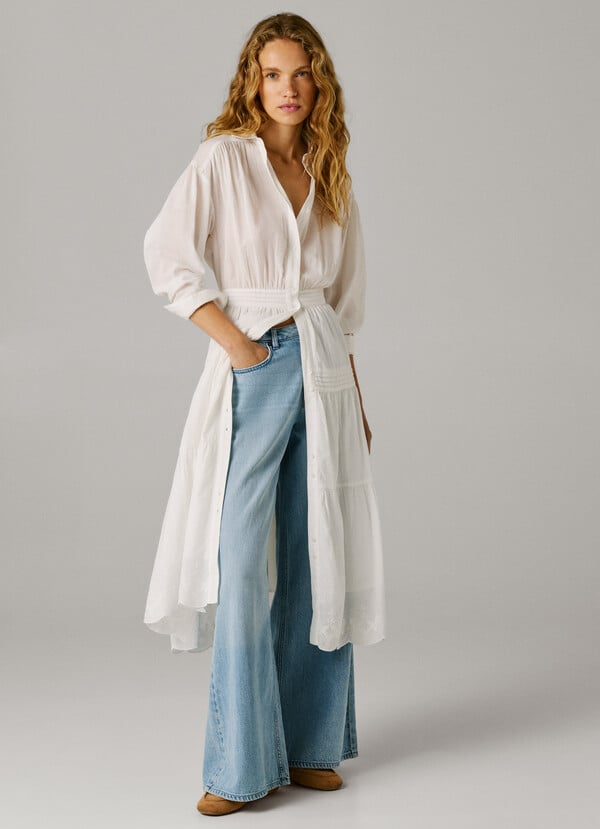 LONG SHIRT COLLAR MAXI DRESS