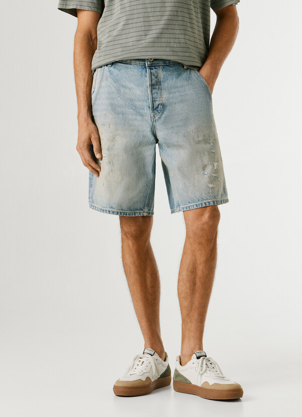 LOOSE FIT DENIM BERMUDA SHORTS