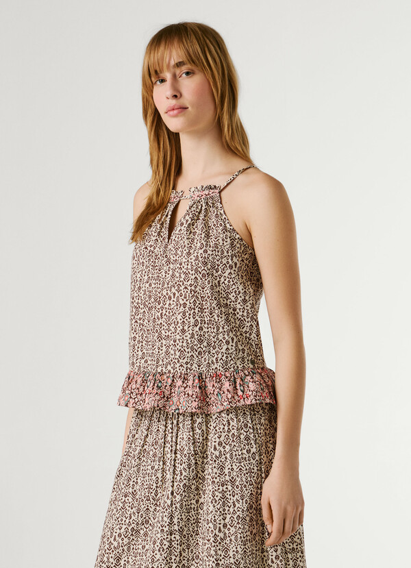 POPLIN HALTER NECK BLOUSE