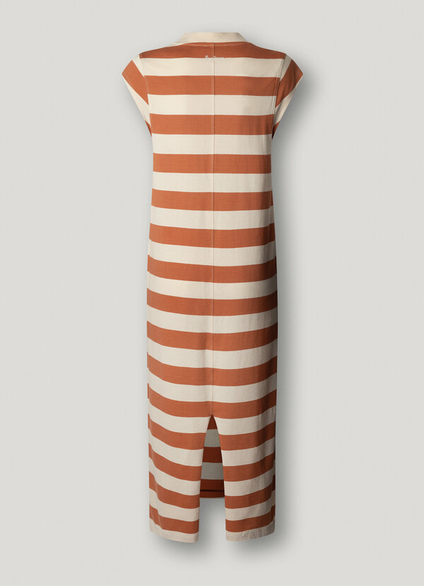 STRIPED MIDI DRESS