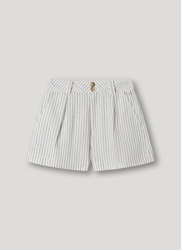 FLARED STRIPED SHORTS