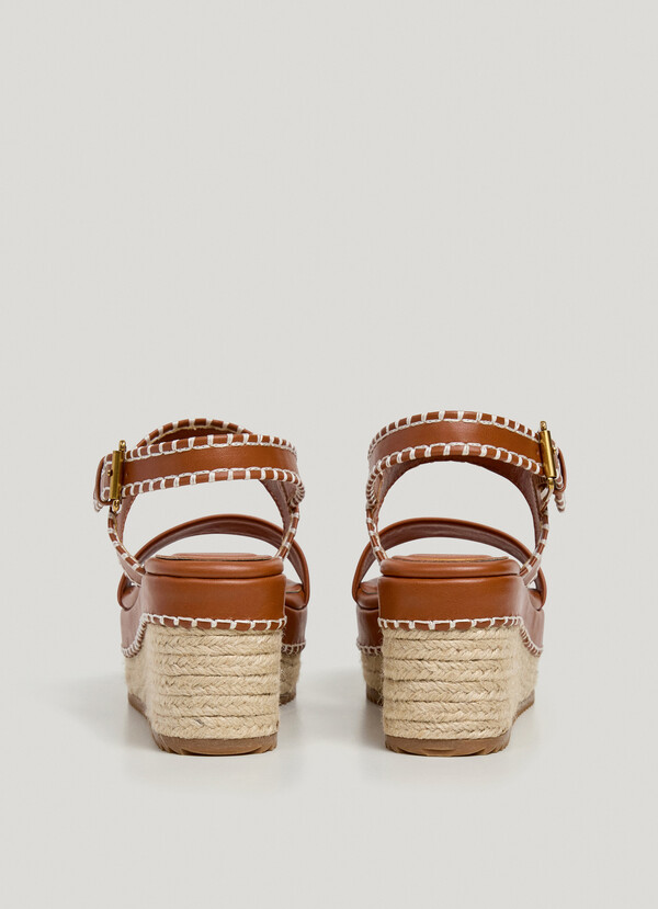 WEDGE SANDALS WITH BUCKLE CLOSURE