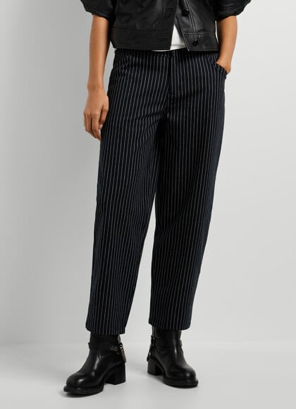 PINSTRIPE STRAIGHT TROUSERS