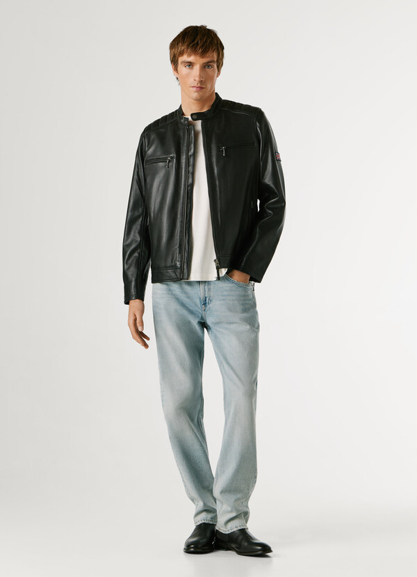 LEATHER BIKER JACKET