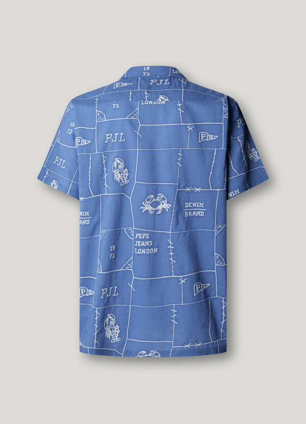 POPLIN SHIRT WITH CUBAN COLLAR