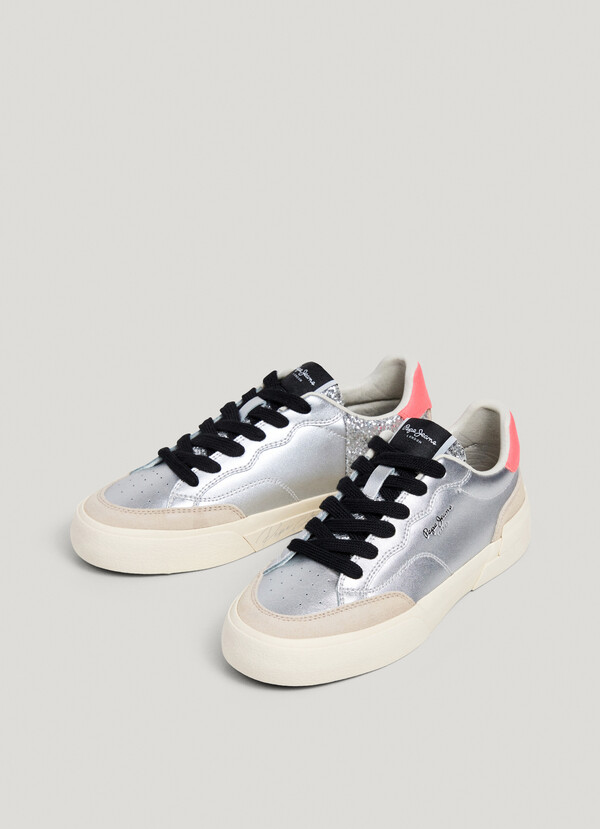 METALLIC TRAINERS WITH GLITTER DETAILS
