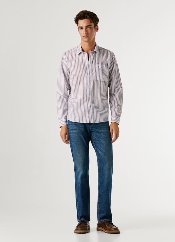 REGULAR FIT STRIPED POPLIN SHIRT