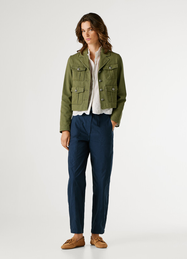 CROPPED FIT TWILL JACKET