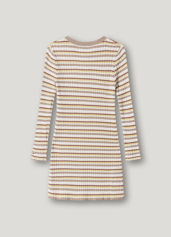 STRIPED RIBBED MINI DRESS