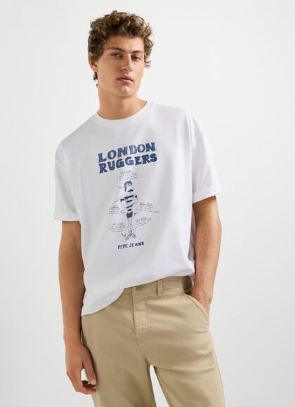 WIDE FIT PRINTED GRAPHIC T-SHIRT