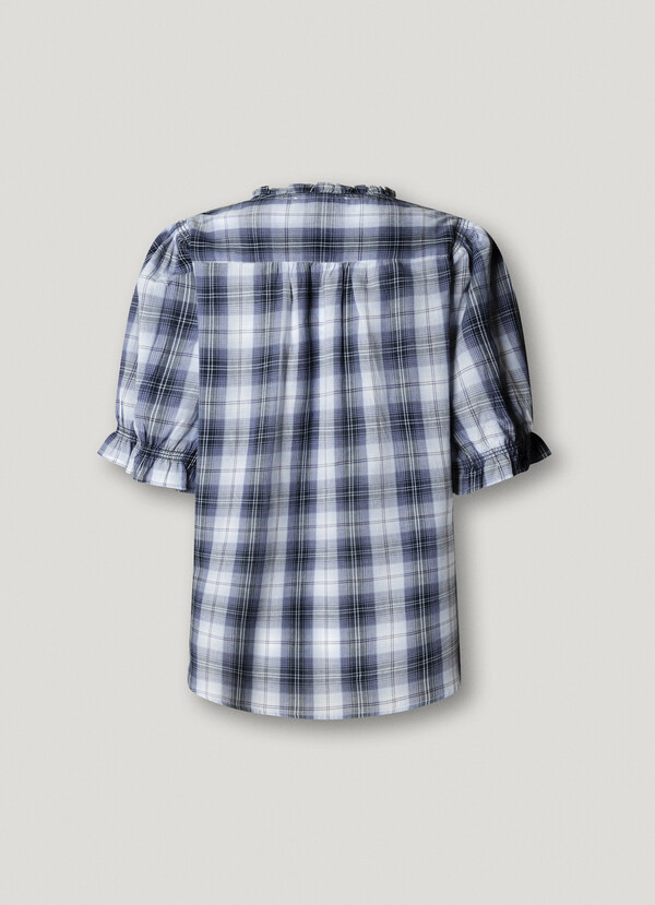 CHECKED BLOUSE WITH RUFFLES