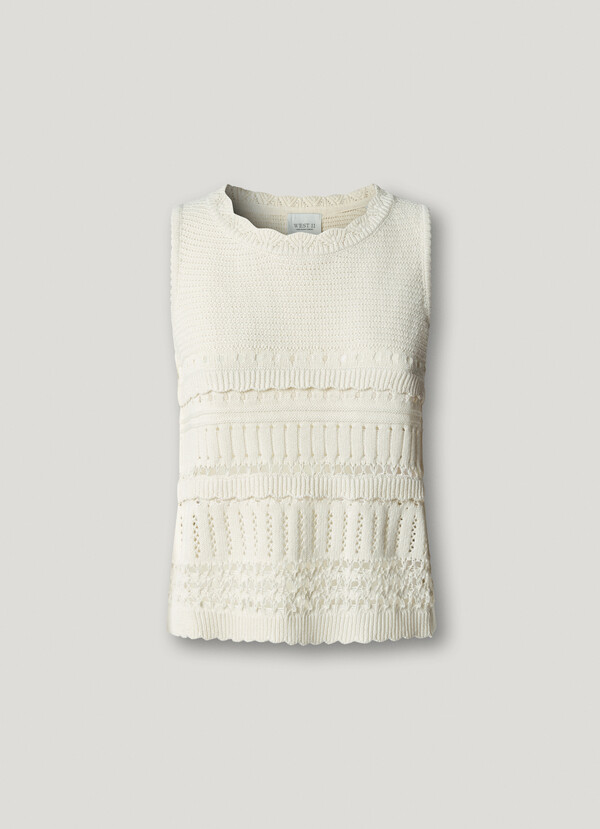 CROCHET TOP WITH OPENWORK DETAILS