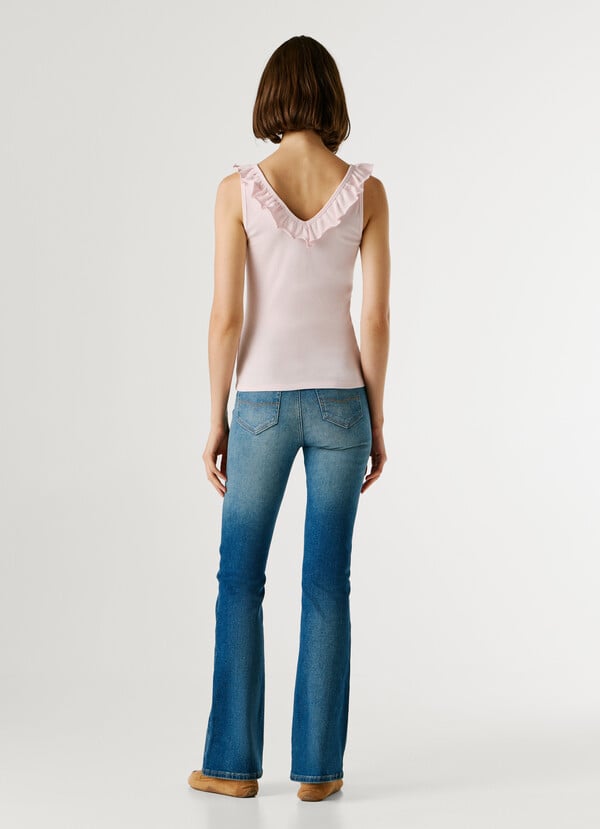 V-NECK RIBBED TOP