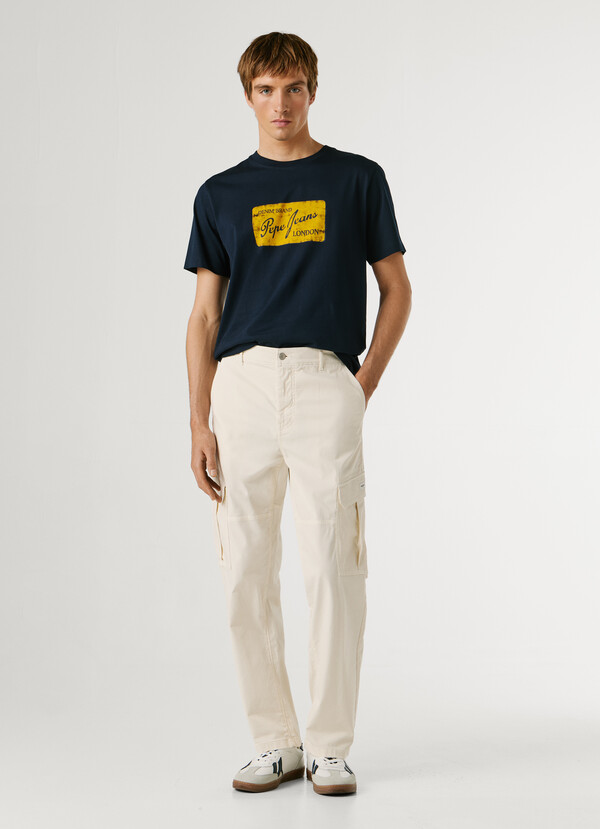 REGULAR FIT TWILL CARGO TROUSERS